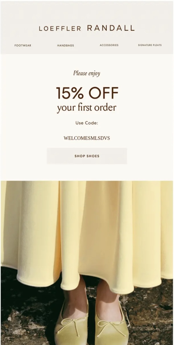 Example of a sales email targeting TOFU customers.